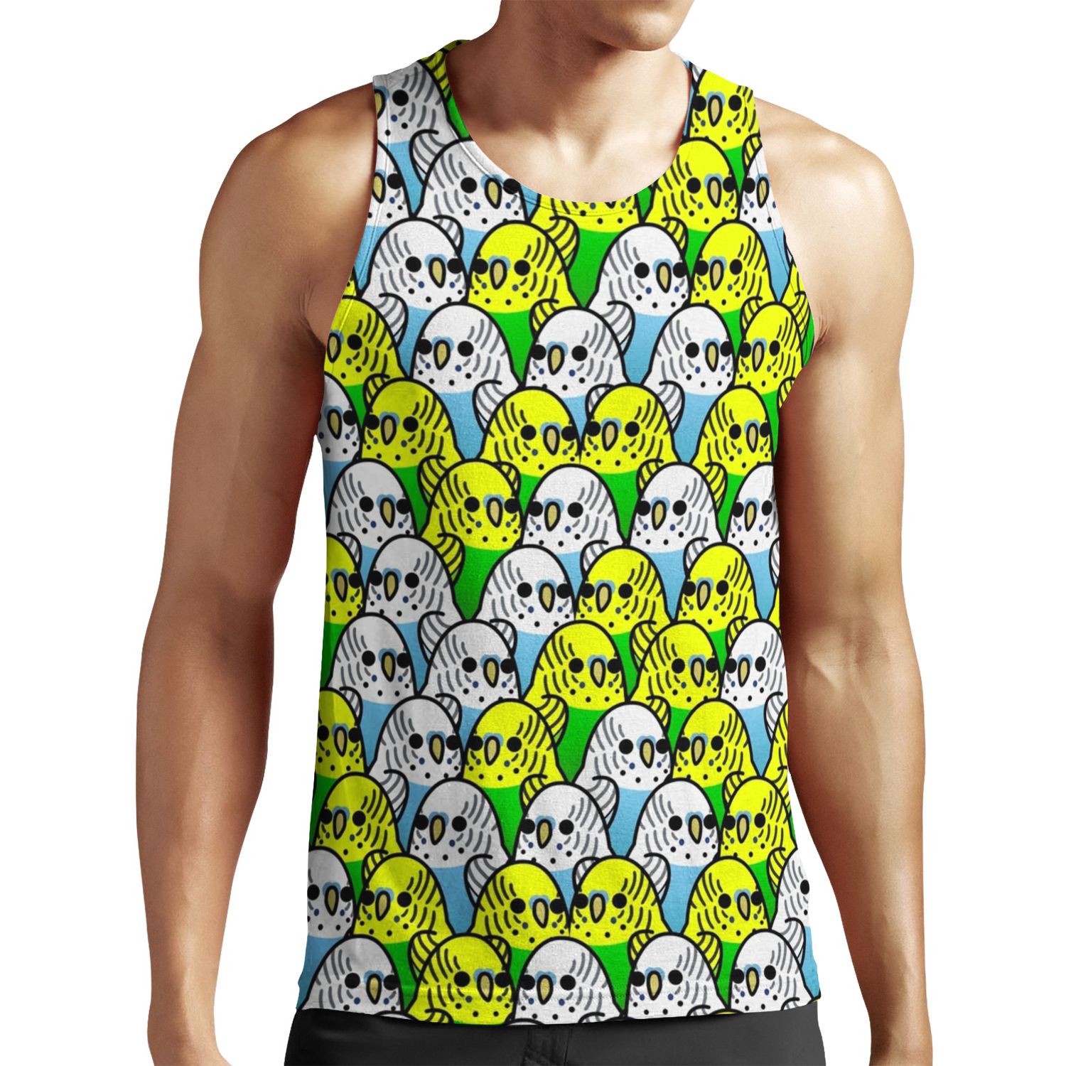 Too Many Birds Budgie Squad 1 All-over-print Unisex Tank Top