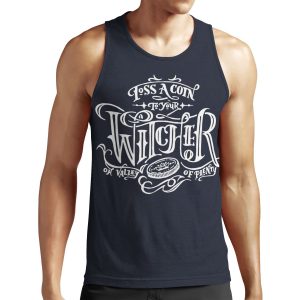 Toss A Coin To Your Witcher White All-over-print Unisex Tank Top