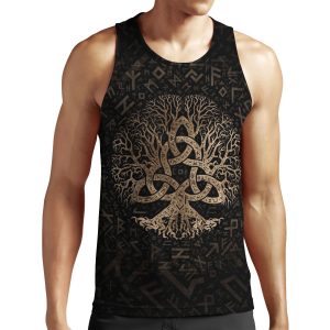 Tree Of Life With Triquetra On Futhark Pattern All-over-print Unisex Tank Top