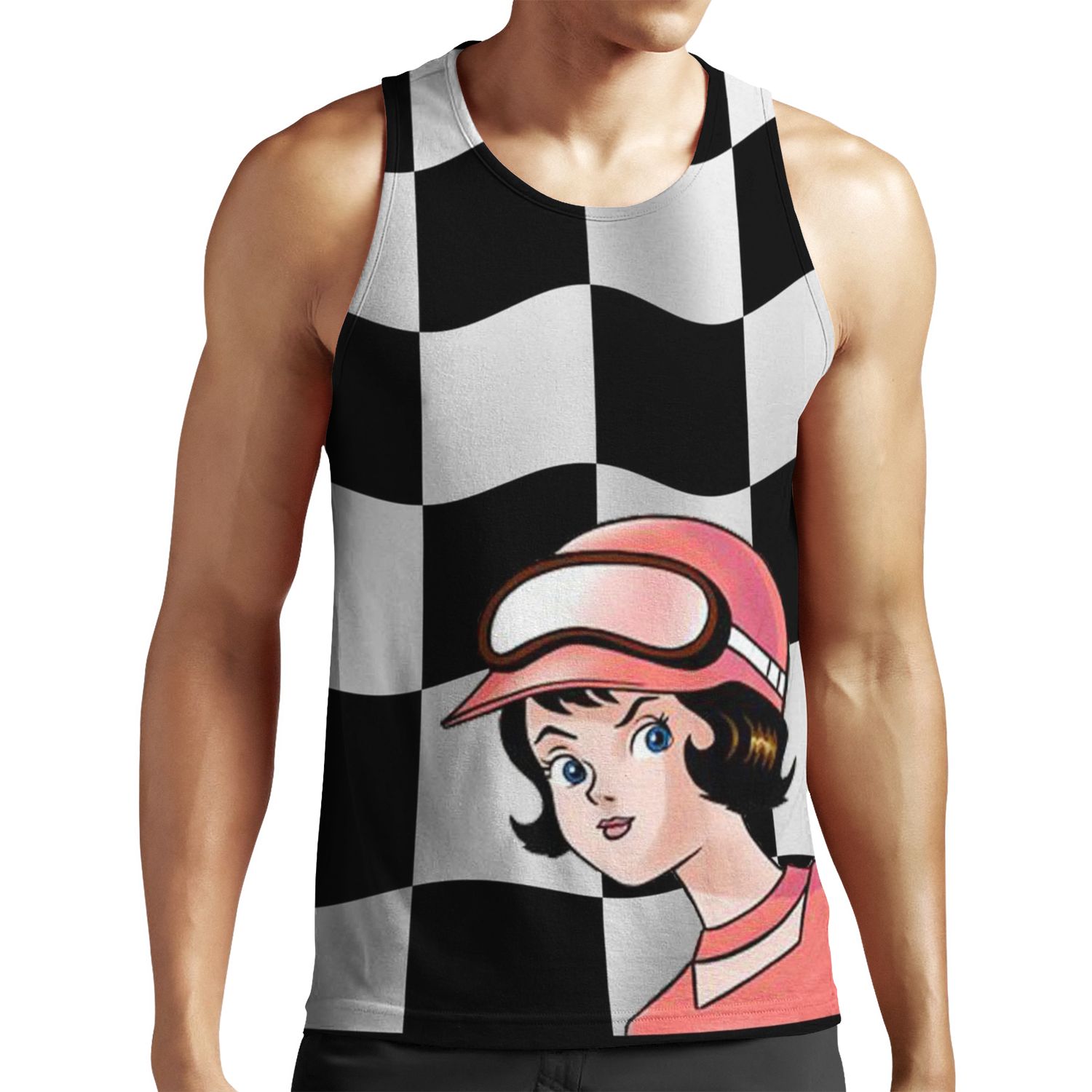 Trixie Speed Racer Checkered Flag All-over-print Unisex Tank Top