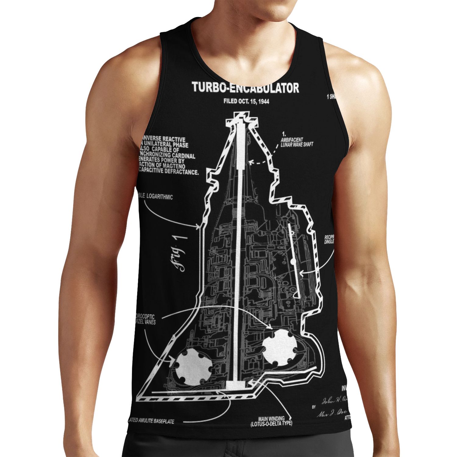 Turbo Encabulator Patent Funny Engineering Joke Design All-over-print Unisex Tank Top