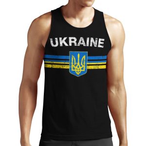 Ukrainian Flag Shirt Ukrainian Emblem And Ukraine Flag Shirt All-over-print Unisex Tank Top