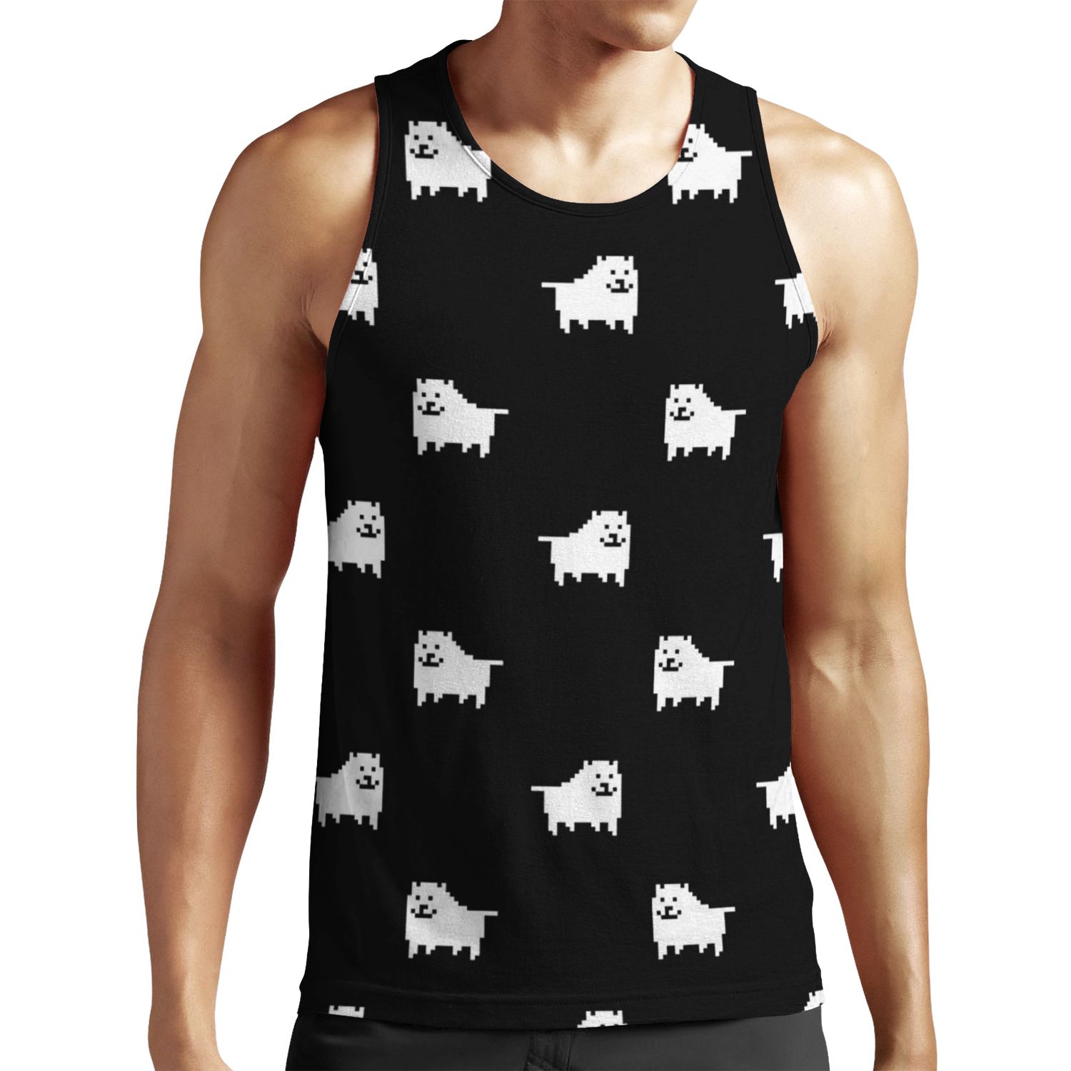 Undertale Annoying Dog Black All-over-print Unisex Tank Top