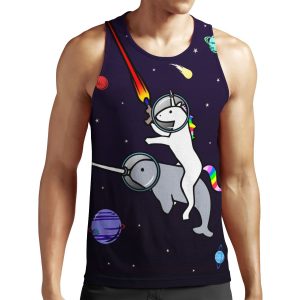 Unicorn Riding Narwhal In Space All-over-print Unisex Tank Top