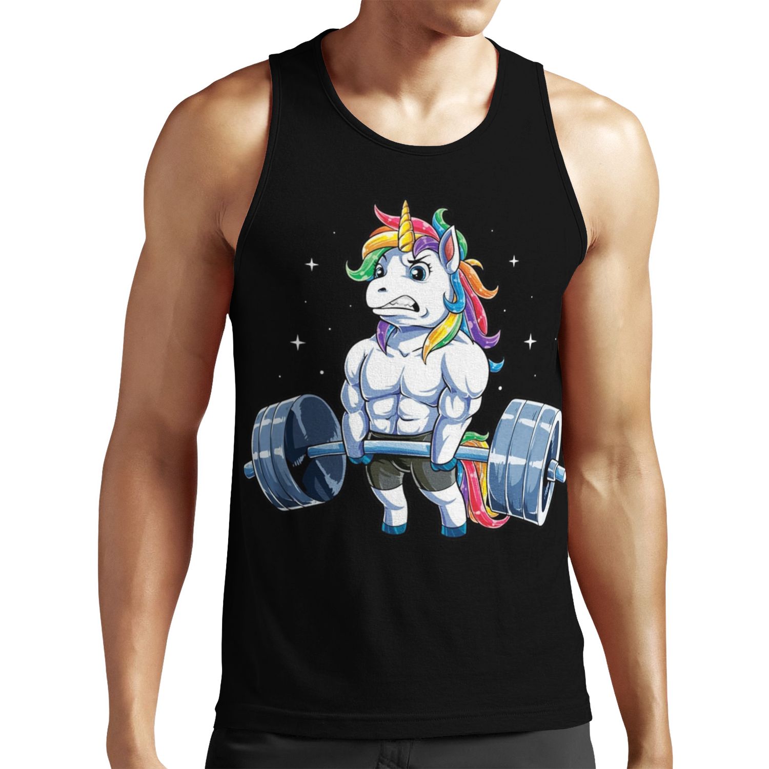 Unicorn Weightlifting All-over-print Unisex Tank Top Fitness Gym Deadlift Rainbow Gifts Party Men Women All-over-print Unisex Tank Top