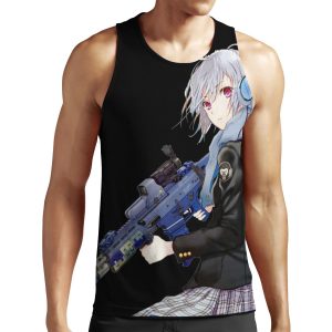 Unisex Anime Girl With Gun All-over-print Unisex Tank Top