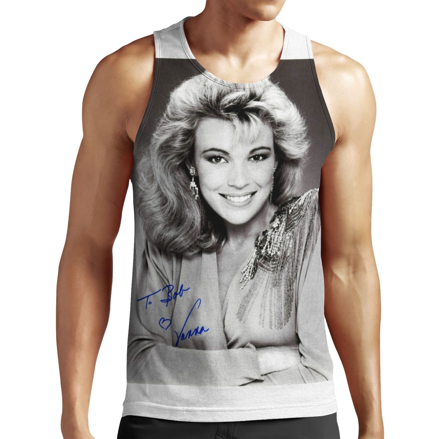 Vanna White B W Autographed Photo To Bob All-over-print Unisex Tank Top