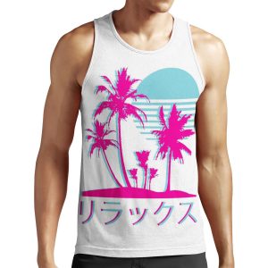 Vaporwave Aesthetic Neon Palms All-over-print Unisex Tank Top