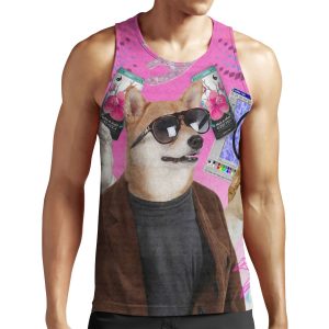 Vaporwave Dog All-over-print Unisex Tank Top