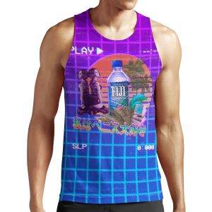 Vaporwave Fiji Bottle All-over-print Unisex Tank Top
