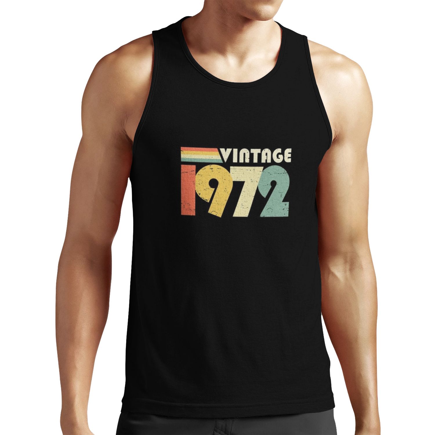 Vintage 1972 50Th Birthday Gift Distressed Design All-over-print Unisex Tank Top