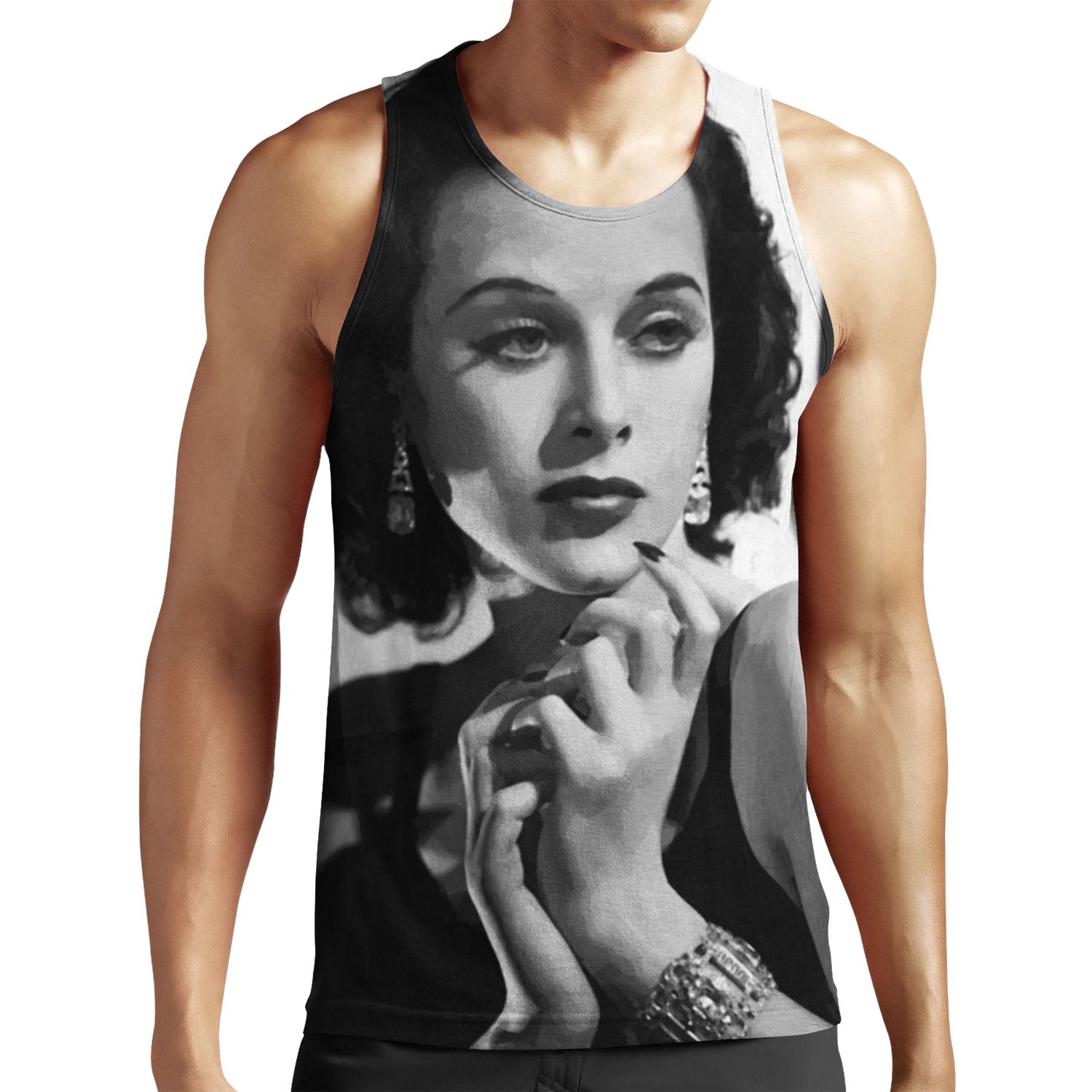 Vintage Hedy Lamarr Oil Painting All-over-print Unisex Tank Top