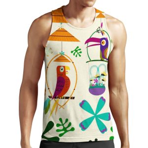 Vintage Modern Tiki Birds All-over-print Unisex Tank Top