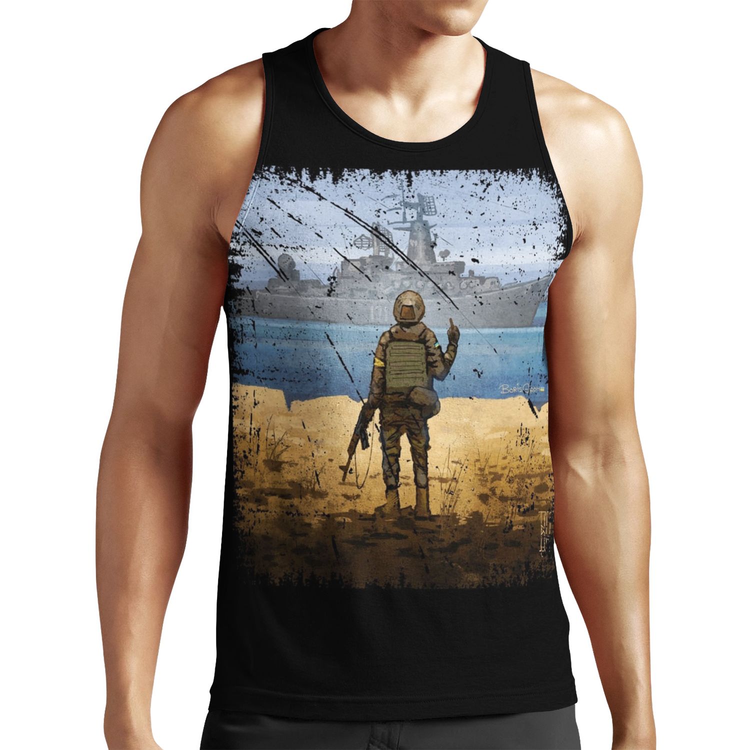 Vintage Ukraine Postage Stamp Flag Pride All-over-print Unisex Tank Top