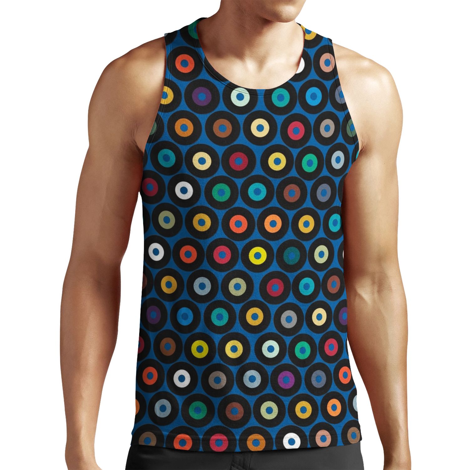Vinyl Blue All-over-print Unisex Tank Top