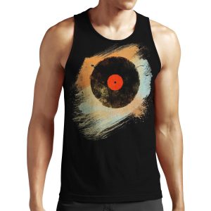Vinyl Record Retro All-over-print Unisex Tank Top Vinyl Records Modern Grunge Design All-over-print Unisex Tank Top