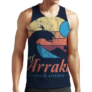 Visit Arrakis Vintage Distressed Surf Dune Sci Fi All-over-print Unisex Tank Top