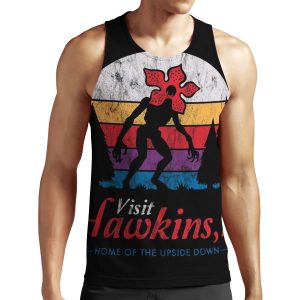 Visit Hawkins Vintage Distressed Demogorgon Stranger Things All-over-print Unisex Tank Top