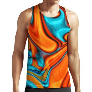 Vivid Modern Southwest Hipster Turquoise Orange Swirls All-over-print Unisex Tank Top