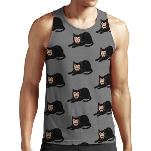 Vlad The Cat Gray All-over-print Unisex Tank Top