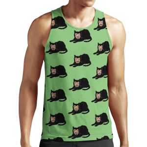 Vlad The Cat Green All-over-print Unisex Tank Top
