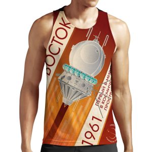 Vostok 1961 The World S First Flight Into Outer Space Retro Soviet Poster In Russian All-over-print Unisex Tank Top