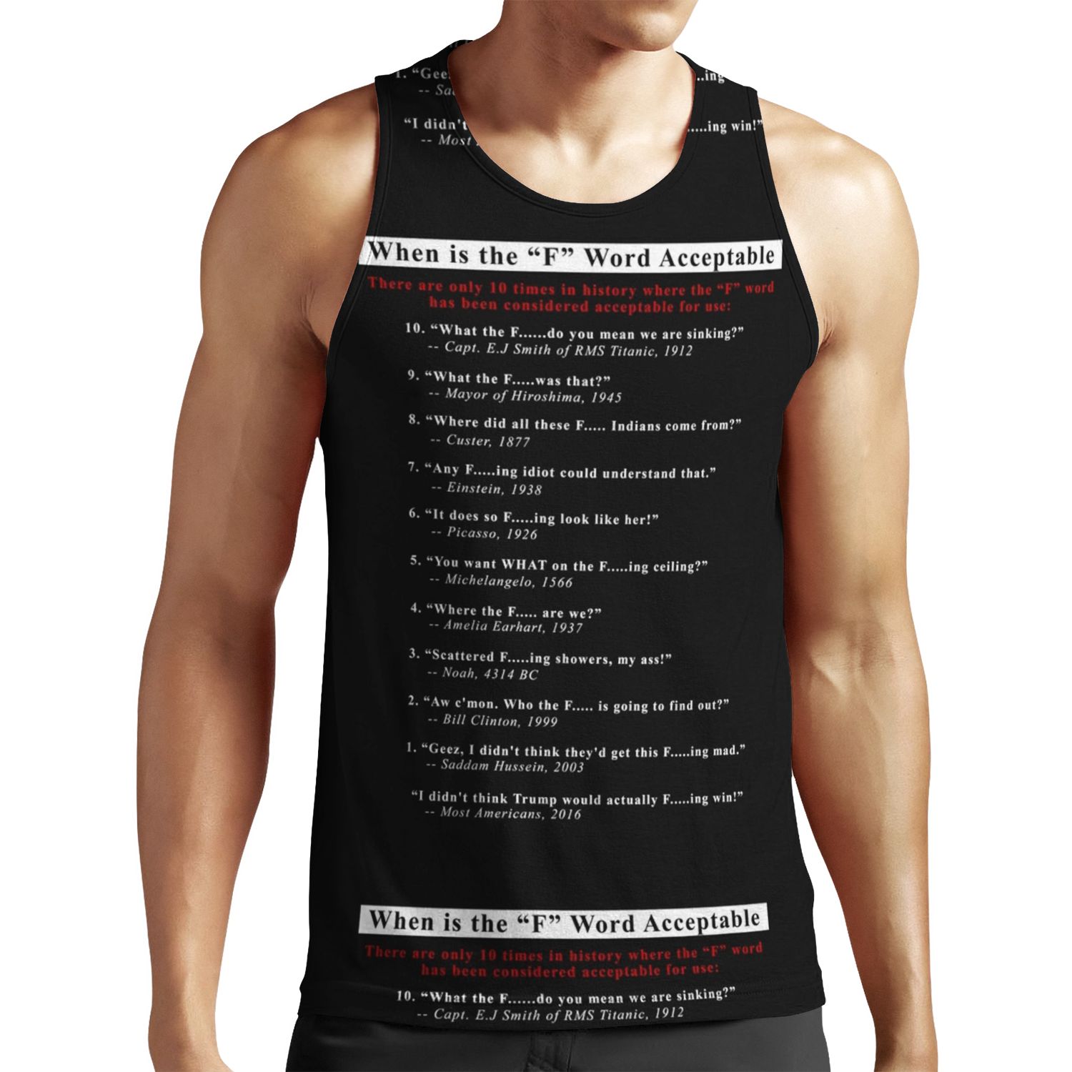 When The F Word Is Acceptable All-over-print Unisex Tank Top Black All-over-print Unisex Tank Top