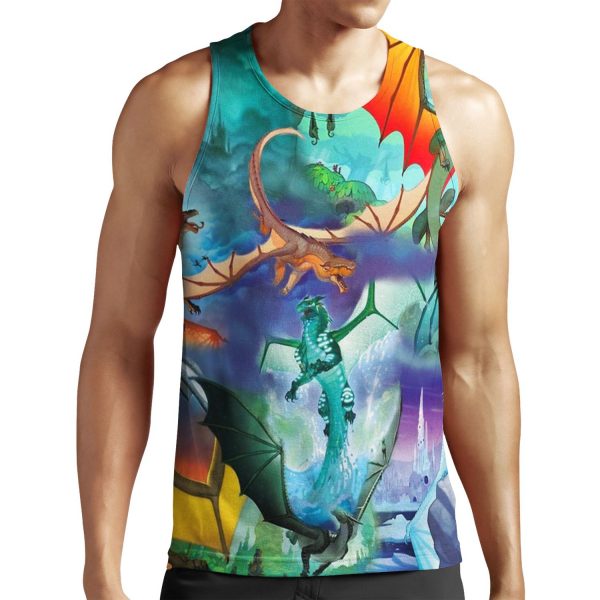 Wing Of Fire All Dragon Pattern Background All-over-print Unisex Tank Top