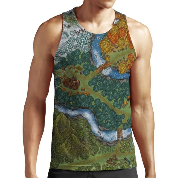 Woodland Might And Right Modern Board Game Map For Game Geeks All-over-print Unisex Tank Top