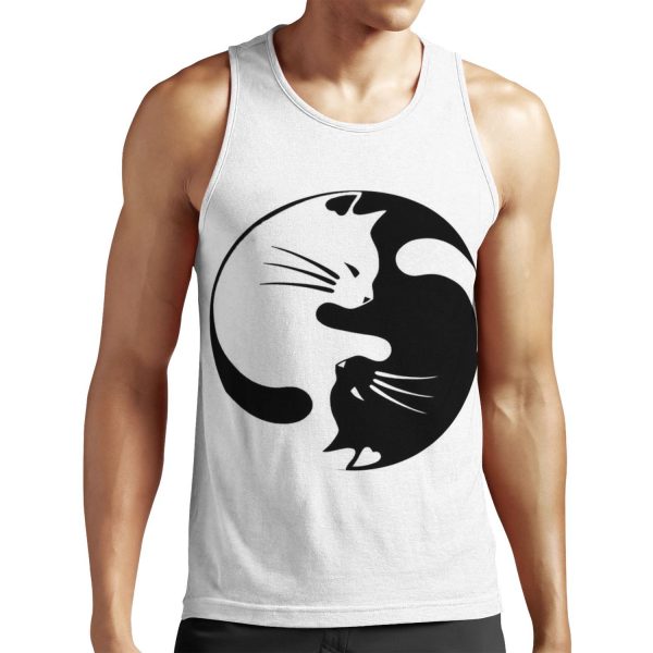 Ying Yang Cat All-over-print Unisex Tank Top