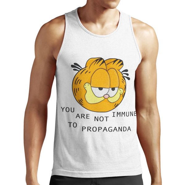 You Are Not Immune To Propaganda Garfield All-over-print Unisex Tank Top