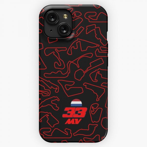33 Mv Dark Blue Circuits Pattern iPhone 15 Slim Phone Case Cover