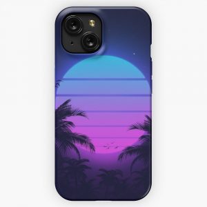 80S Vaporwave Sunset iPhone 15 Slim Phone Case Cover