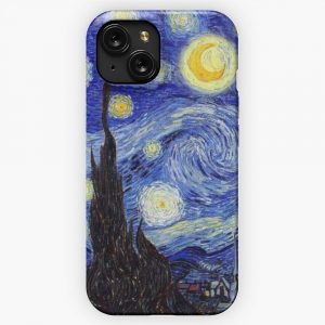 A Starry Night Van Gogh Mountain Inspiration iPhone 15 Slim Phone Case Cover