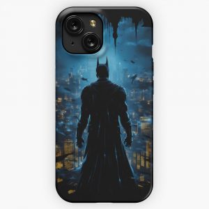 A Vigilante Guards The Night Silhouette Hero iPhone 15 Slim Phone Case Cover