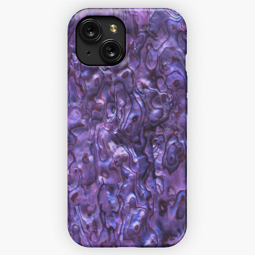 Abalone Shell Paua Shell Seashell Patterns Sea Shells Violet Tint iPhone 15 Slim Phone Case Cover