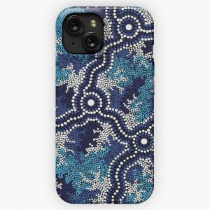 Aboriginal Art Authentic Wetland Dreaming 2 iPhone 15 Slim Phone Case Cover