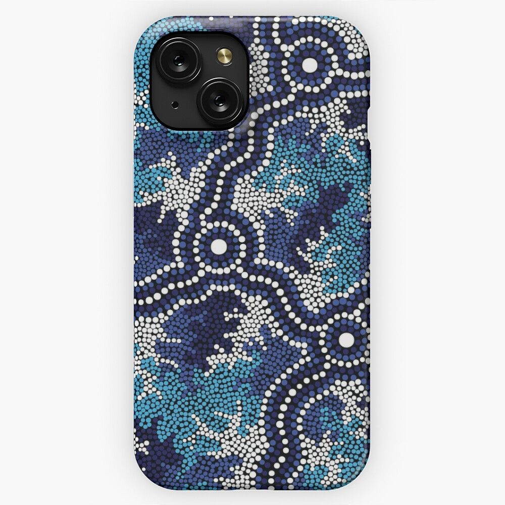 Aboriginal Art Authentic Wetland Dreaming 2 iPhone 15 Slim Phone Case Cover