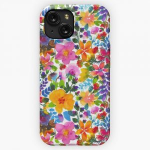 Abstract Flowers iPhone 15 Slim Phone Case Cover