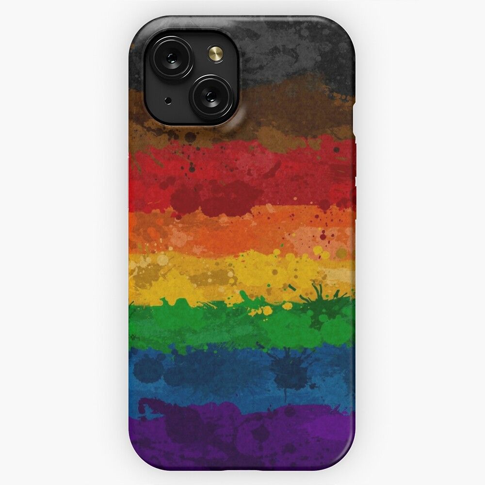 Abstract Paint Splatter Inclusive Rainbow Pride Flag Pattern iPhone 15 Slim Phone Case Cover