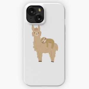 Adorable Sloth Relaxing On A Llama Funny Llama Sloth iPhone 15 Slim Phone Case Cover
