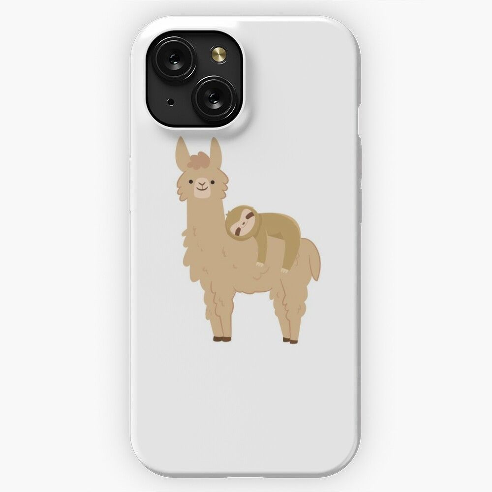 Adorable Sloth Relaxing On A Llama Funny Llama Sloth iPhone 15 Slim Phone Case Cover