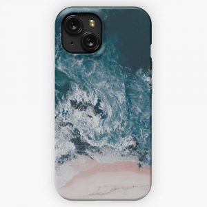 Aerial Beach Print Aerial Ocean Photo Words Pink Sand Sea Travel Photography By Ingrid Beddoes iPhone 15 Slim Phone Case Cover