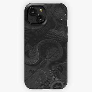 Aesthetic Black Snake iPhone 15 Slim Phone Case Cover