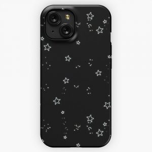 Aesthetic Grunge Teen Wallet Black Stars Quote iPhone 15 Slim Phone Case Cover