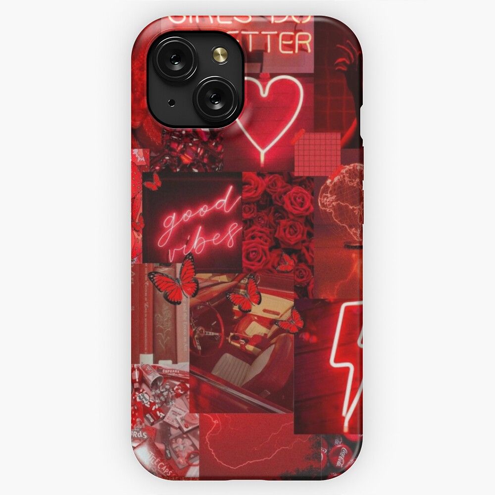 Aesthetic Red Themed iPhone 15 Slim Phone Case Cover