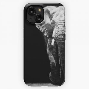 African Elephant Black And White Artwork iPhone 15 Slim Phone Case Cover