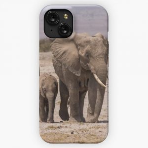 African Elephant Family iPhone 15 Slim Phone Case Cover