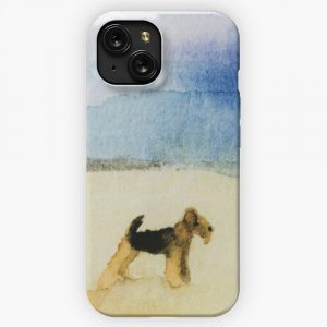 Airedale Terrier Dog Beach iPhone 15 Slim Phone Case Cover