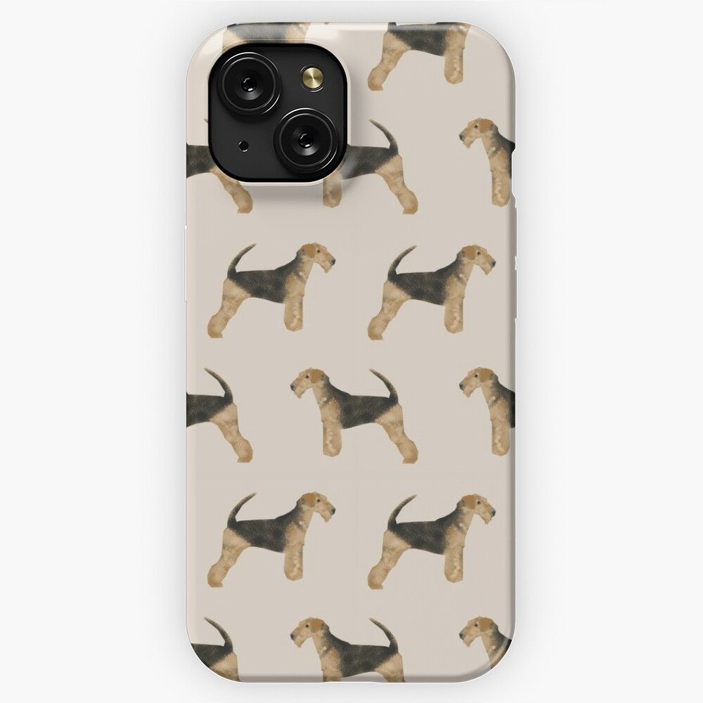 Airedale Terrier Dog Pattern Dog Breed Customized Pet Portrait By Pet Friendly By Petfriendly iPhone 15 Slim Phone Case Cover